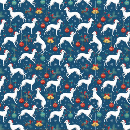 Tkanina 43642 | Merry Whippet Christmas FK 0030