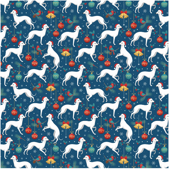 Tkanina 43642 | Merry Whippet Christmas FK 0030