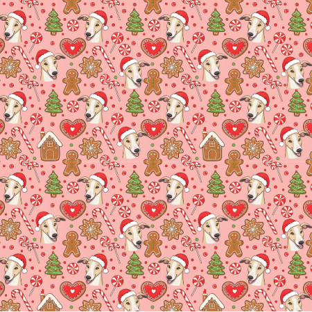 Tkanina 43644 | Merry Whippet Christmas FK 034