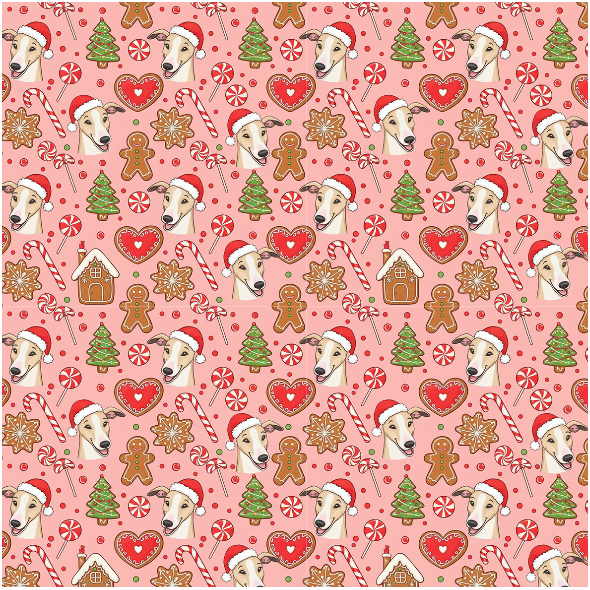 Tkanina 43644 | Merry Whippet Christmas FK 034