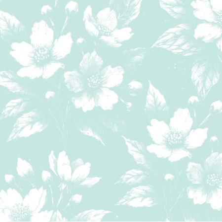 43723 | BIAŁE KWIATY JAŚMINU NA MIĘTOWYM TLE 