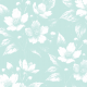 Fabric 43723 | BIAŁE KWIATY JAŚMINU NA MIĘTOWYM TLE 