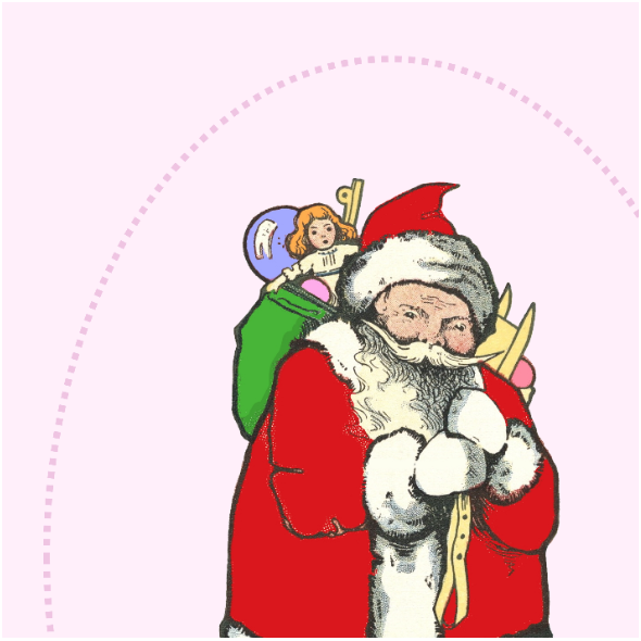 Tkanina 43730 | Święty Mikołaj Przytulanka Do Uszycia - Różowe Tło 