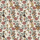 Tkanina 43765 | Alicja W krainie cZarów i Ogród Różany - Kremowe Tło 