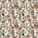 Tkanina 43765 | Alicja W krainie cZarów i Ogród Różany - Kremowe Tło 