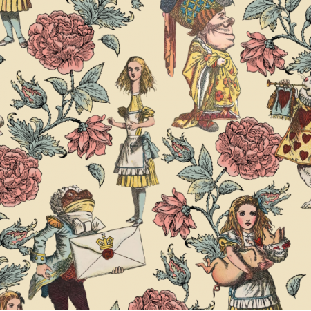 43766 | Alicja w Krainie Czarów i Ogród Różany - Żółte Tło 