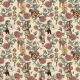 Tkanina 43766 | Alicja w Krainie Czarów i Ogród Różany - Żółte Tło 