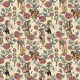 Tkanina 43766 | Alicja w Krainie Czarów i Ogród Różany - Żółte Tło 