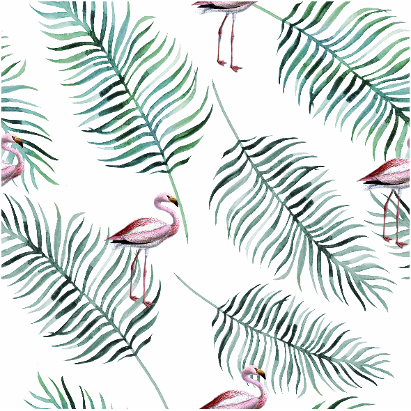 Fabric 4508 | tropikalne flamingi