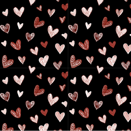 45031 | Sketchy Heart Drift 26 FK 001 black  60 pc