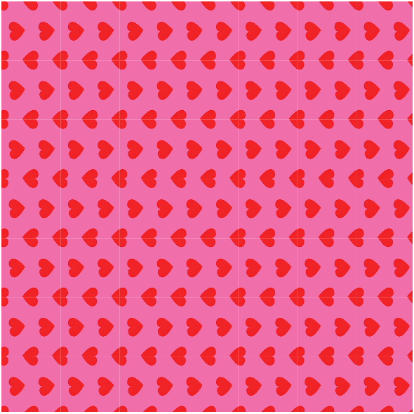 Tkanina 45035 | Red hearts on hot pink 100pc
