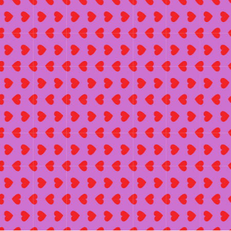 45036 | Red  Hearts on lilac 100pc