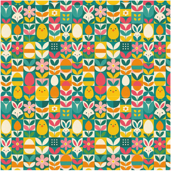 Tkanina 45123 | Easter PaTchwork
