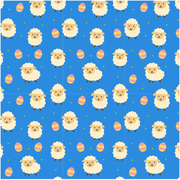 Tkanina 45126 | Owieczki wielkanocne