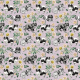Tkanina 45168 | Pieski Spaniele Miniaturowe i Dzika Róża - Lawendowe Tło 