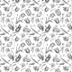 Tkanina 45170 | Tulipany i Owady - Czarno-białe 