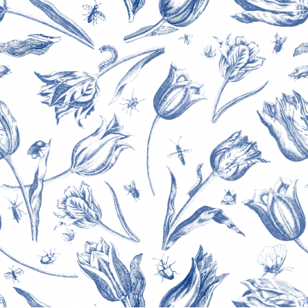 45171 | Tulipany i Owady - Niebiesko-Białe 