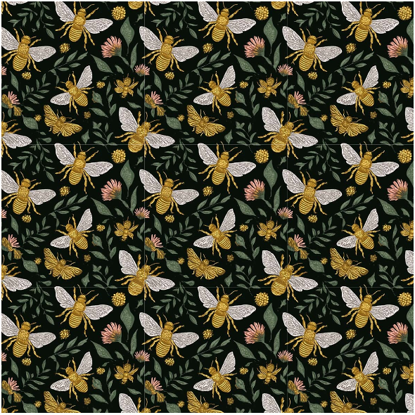 Tkanina 51418 | Night bees