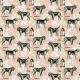 Fabric 51502 | Pies Bloodhound i Gotycka Legenda - Beżowe Tło 