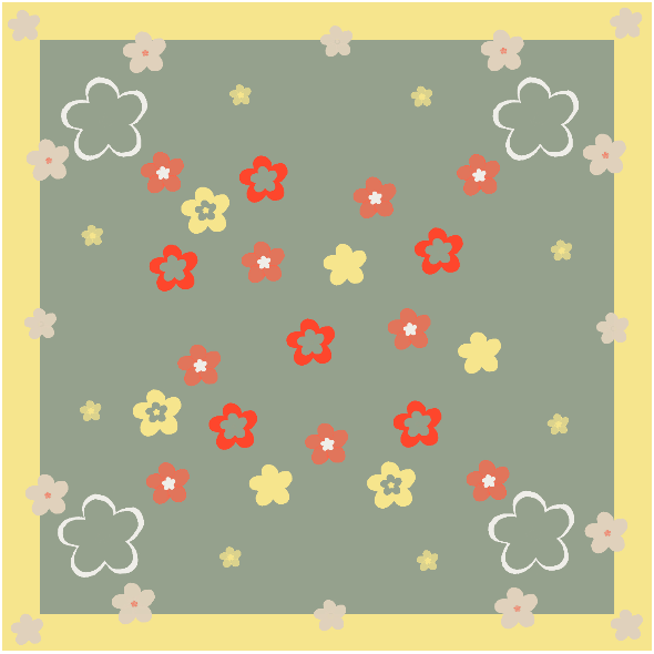 Fabric 51570 | apaszka kwiaty 3