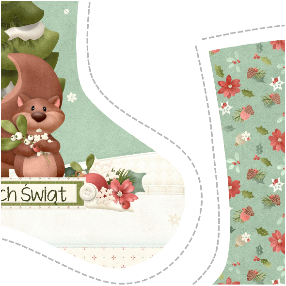 Fabric 5142 | Skarpeta świąteczna "in the wood"1