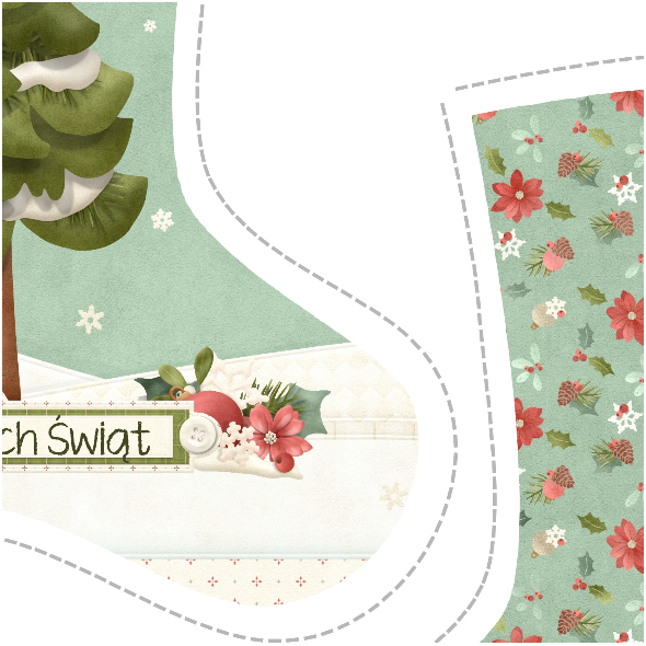 Fabric 5145 | Skarpeta świąteczna "in the wood"4