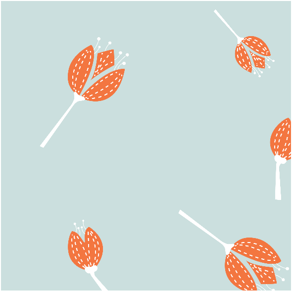 Fabric 5567 | Kwiaty pomarańczowe