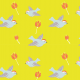 Tkanina 5569 | Ptaki (match - pomarańczowe kwiaty)