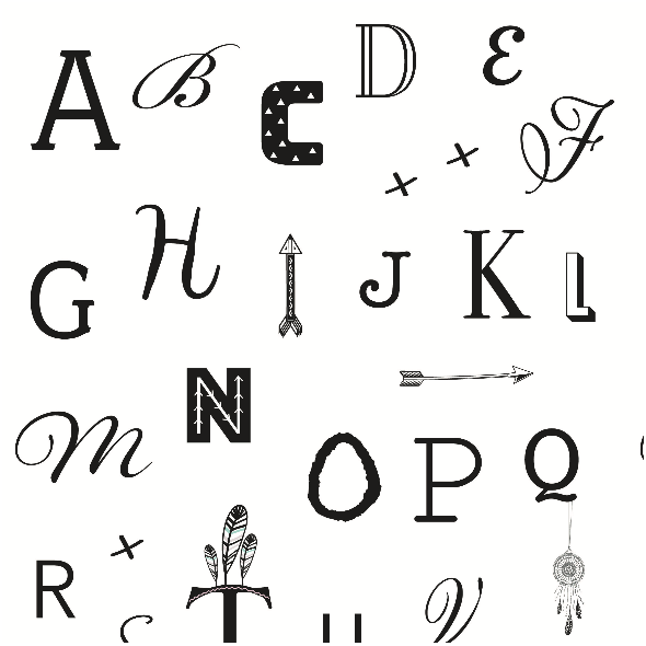 Tkanina 6110 | alfabet 