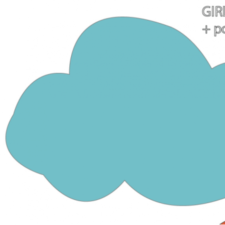 Tkanina 6250 | Girlanda Chmurki girls + poduszka