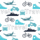 Tkanina 7064 | Blue travel