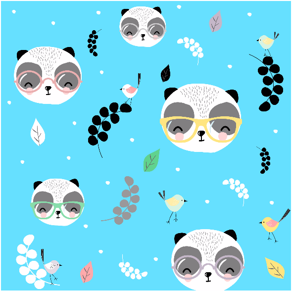 Fabric 7136 | Pandy w okularach
