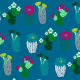 Fabric 7138 | kaktusowe indygo
