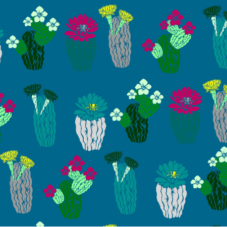 Tkanina 7138 | kaktusowe indygo