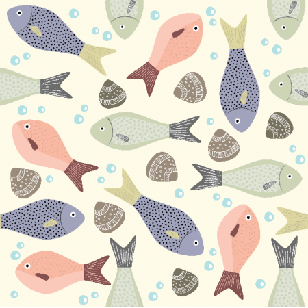 Fabric 8372 | Pastel fish
