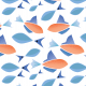 Tkanina 9235 | Andria niebieskie rybki