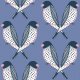 Fabric 9237 | Papużki nierozłączki niebieskie
