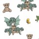Tkanina 9506 | LITTLE DRAGON - color (larger vERSION)