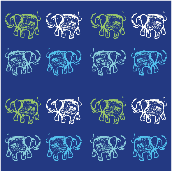 Tkanina 9857 | HAPPY ELEPHANTS - 2