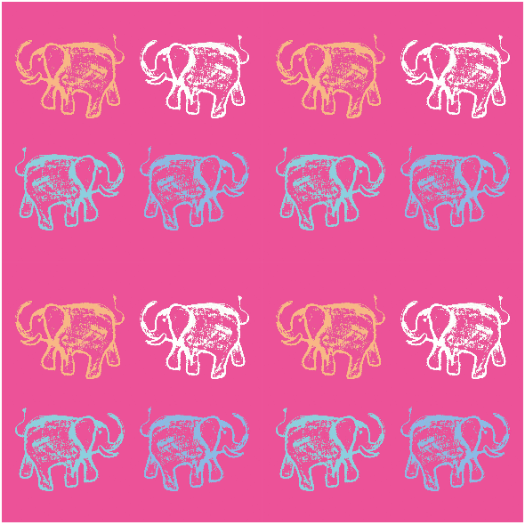 Fabric 9858 | HAPPY ELEPHANTS - 4
