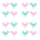 Tkanina 9883 | pink and mint birds