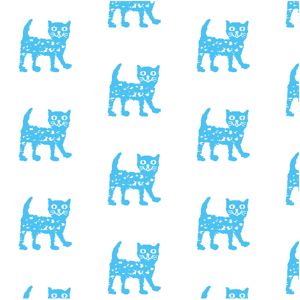 Fabric 9932 | Happy cat - blue