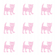 Tkanina 9933 | Happy cat - pink