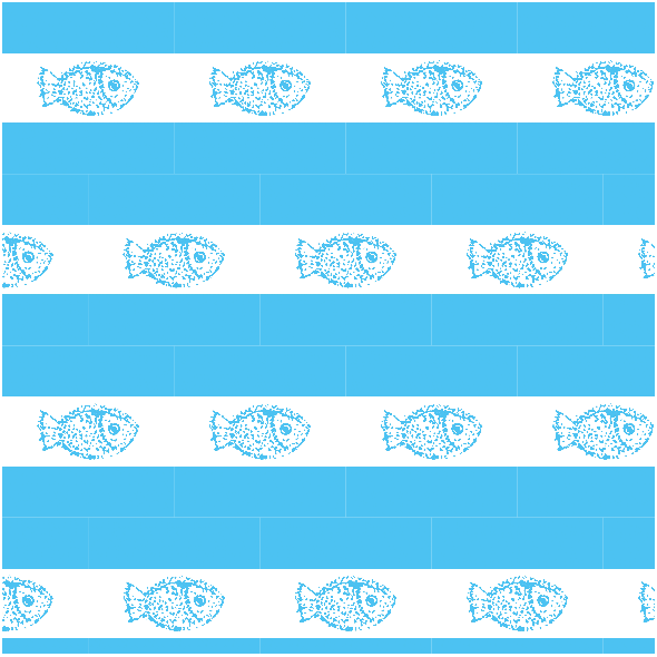 Tkanina 9938 | Fish- blue and white