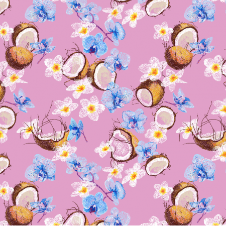 Fabric 10096 | Coconuts & flowers0