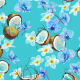 Fabric 10097 | Coconuts & flowers Blue