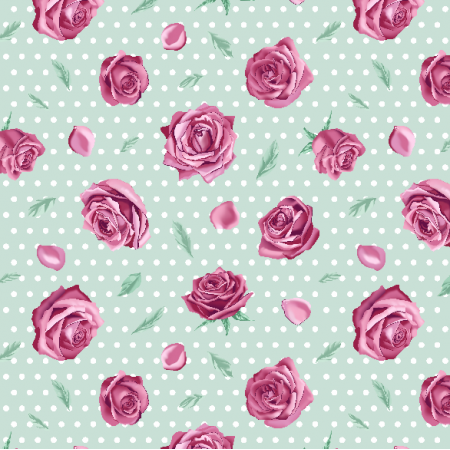 Fabric 10163 | Roses on green