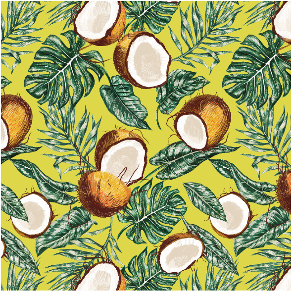 Fabric 10321 | Coconuts & leaves
