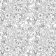 Tkanina 10341 | kwiaty czarno-białe