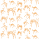 Fabric 10464 | ORANGE ANIMALS